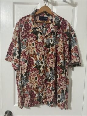 Abercrombie & Fitch men's linen blend floral button-down Size: XXL